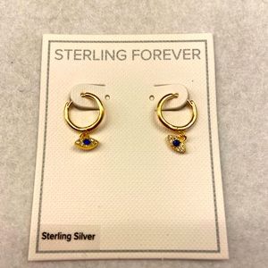 Sterling Silver Mini Evil Eye Earrings